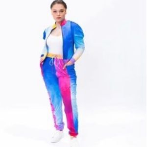 Sassy Jones Unicorn Jogger jacket and pants in XL
